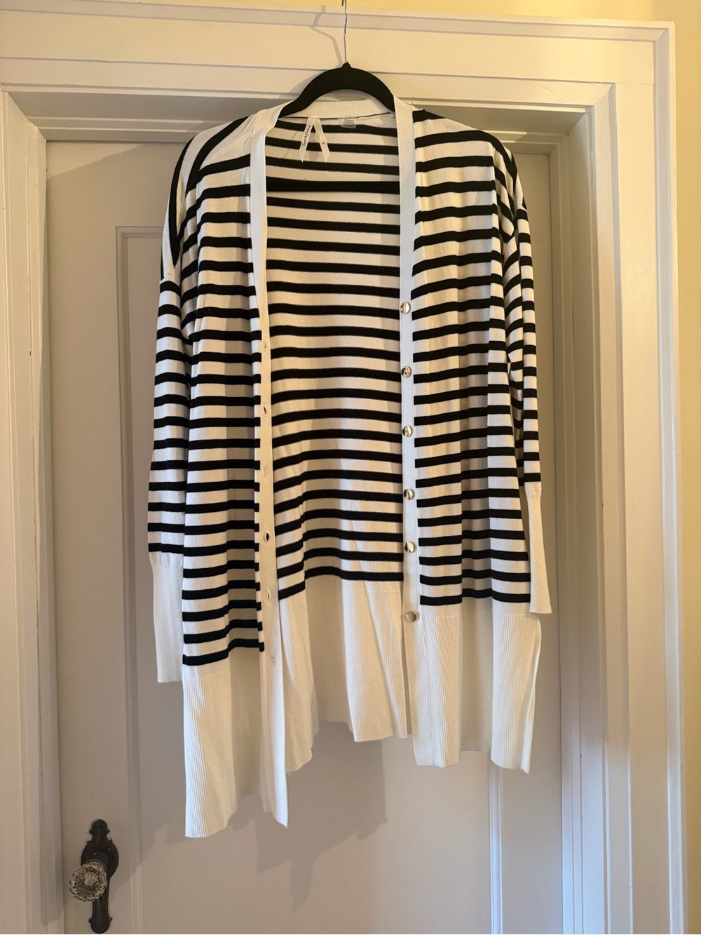 Maternity striped cardigan